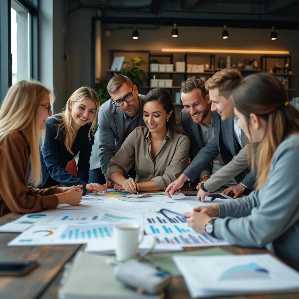 Equipo de AuditFlow Consultores discutiendo estrategias financieras